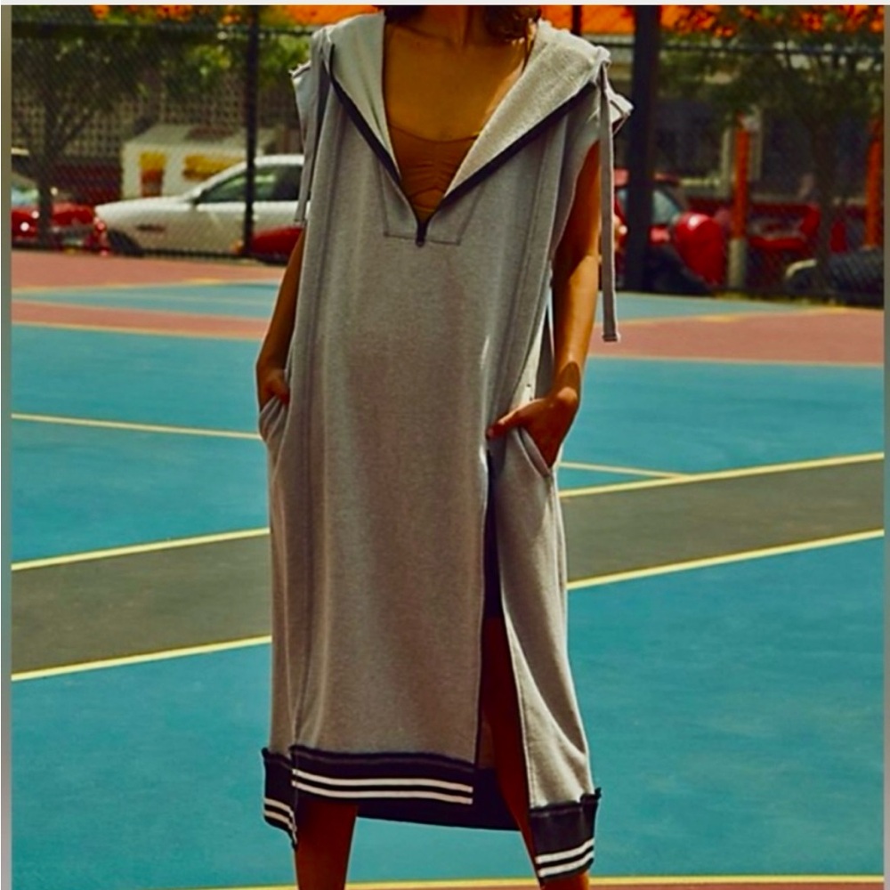 Gray Sleeveless Midi Dress
